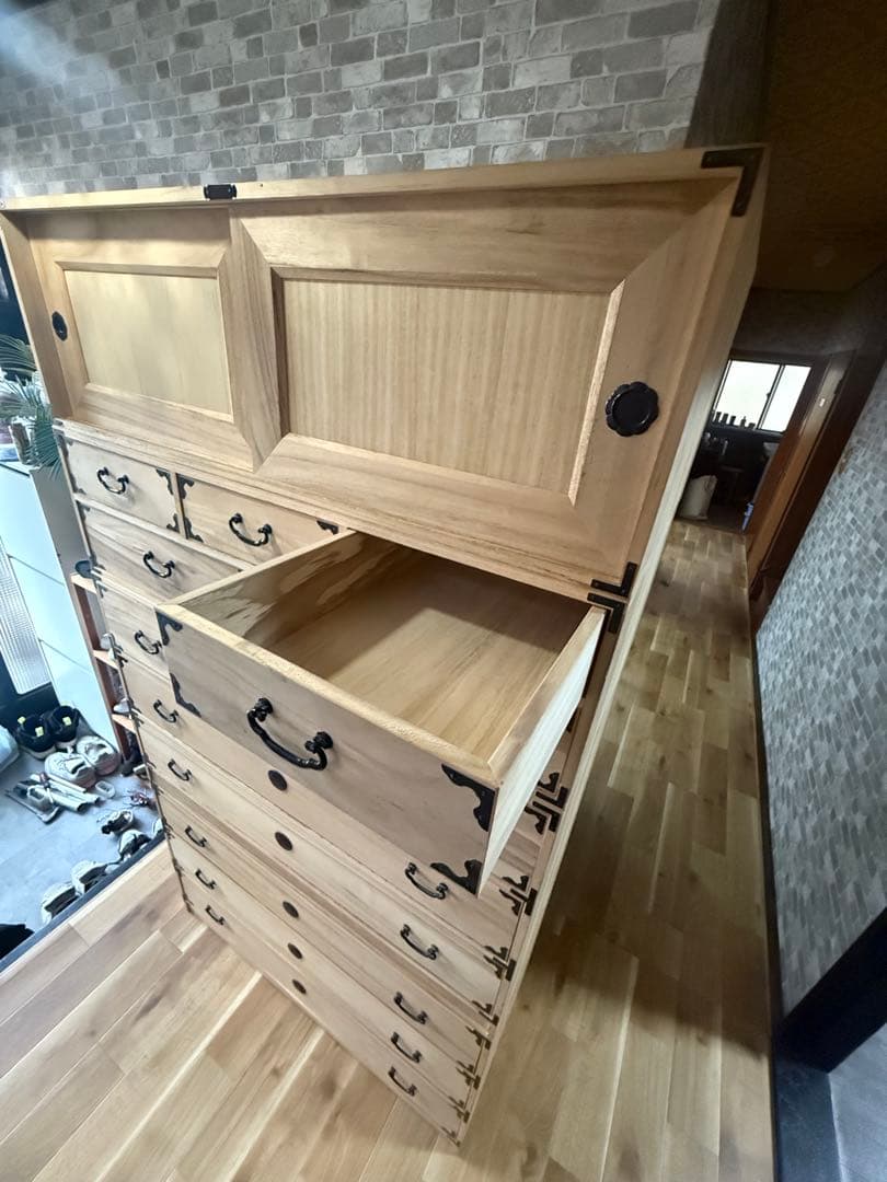 昭和レトロ　11段 桐箪笥 タンス 古道具 収納 着物 和服 帯 日本製 古家具