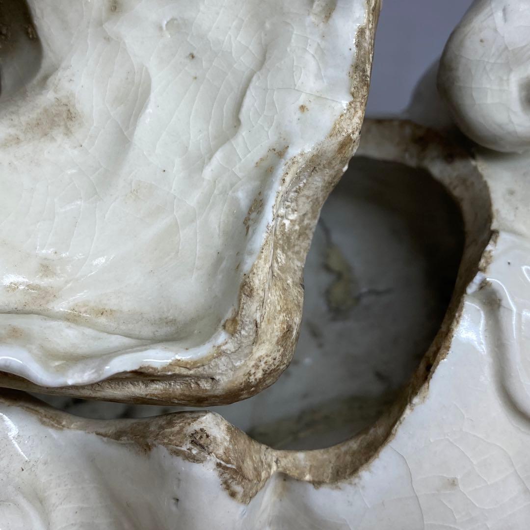 専用　江戸時代　平戸白磁獅子のっ高さ20.6cm 東H5-1016 トコサ