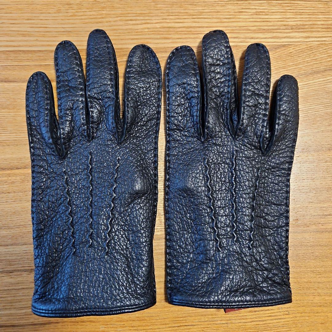 【新品に近い！】デンツの定番！1番人気の裏地なしペッカリーグローブ黒S7
