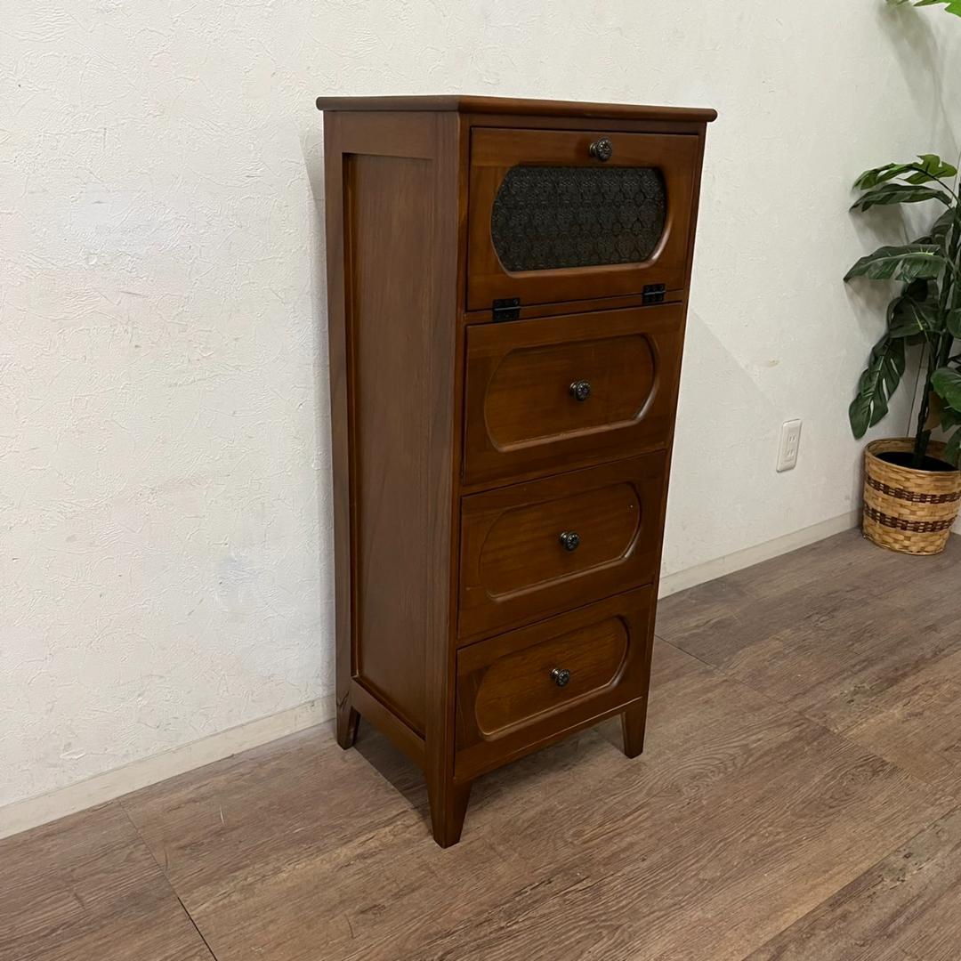 アンティーク調　擦りガラス　チェスト　 キャビネット