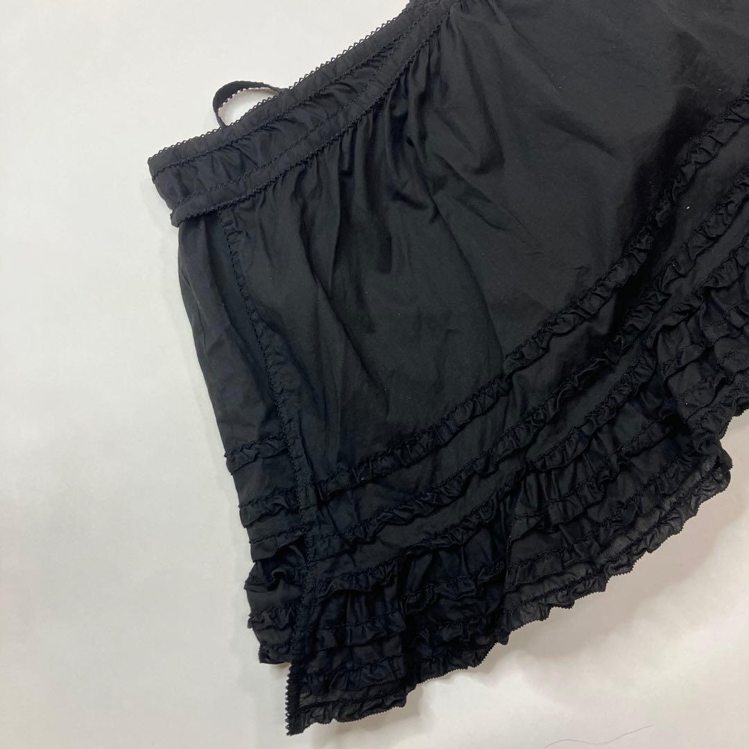 【美品】ピンクハウス 黒 ピコフリル使い タブリエ