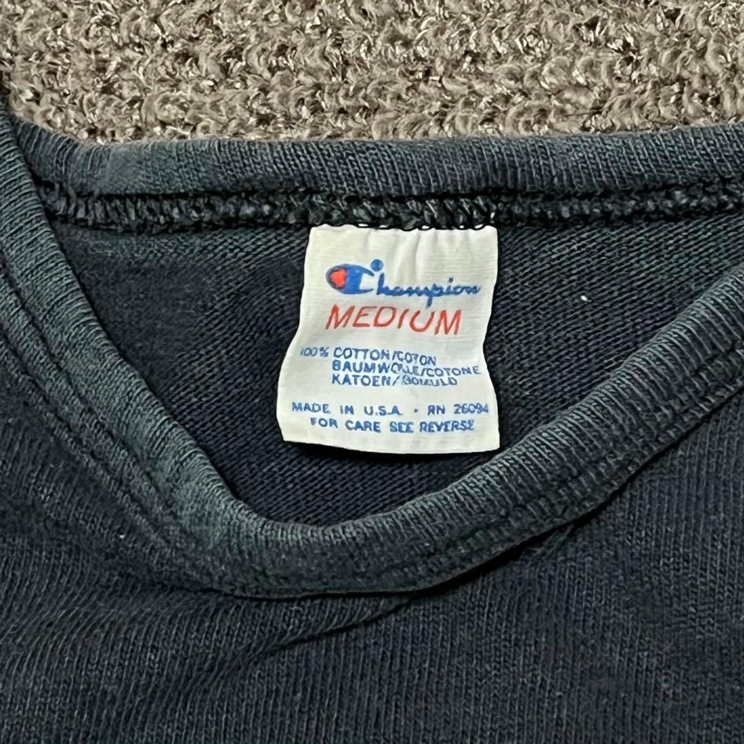 レア　80s Champion トリコタグ ブラック タンクトップ 美フェード