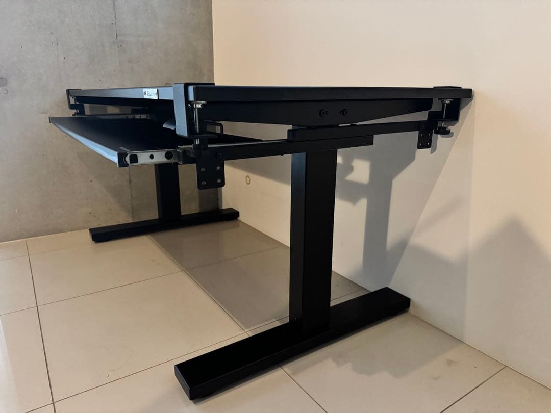 Bauhutte昇降SAゲーミングデスク ミドル120cm＋キーボードスライダー