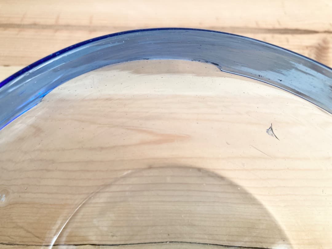 青いライン　ガラス鉢