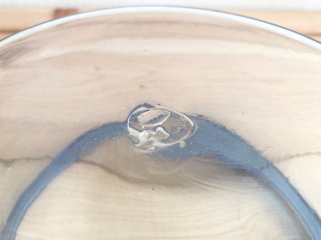 青いライン　ガラス鉢