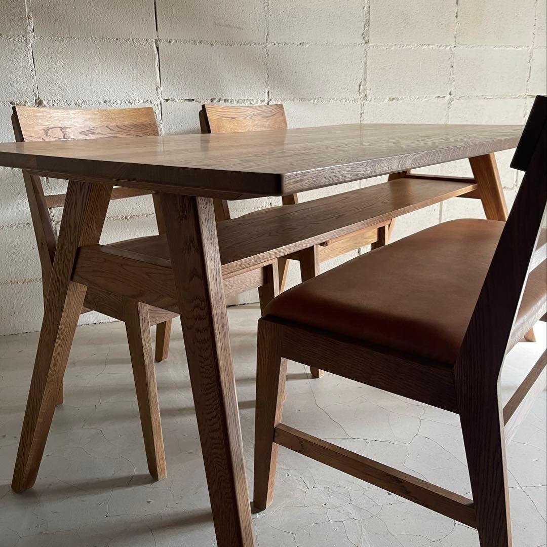 美品　unico ADDAYウニコ アディ　ダイニングテーブル　4点セット　本革