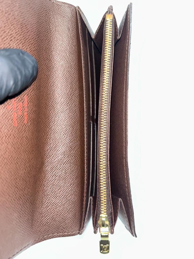 ルイヴィトン ダミエ 長財布 N61724 コバ部分補色