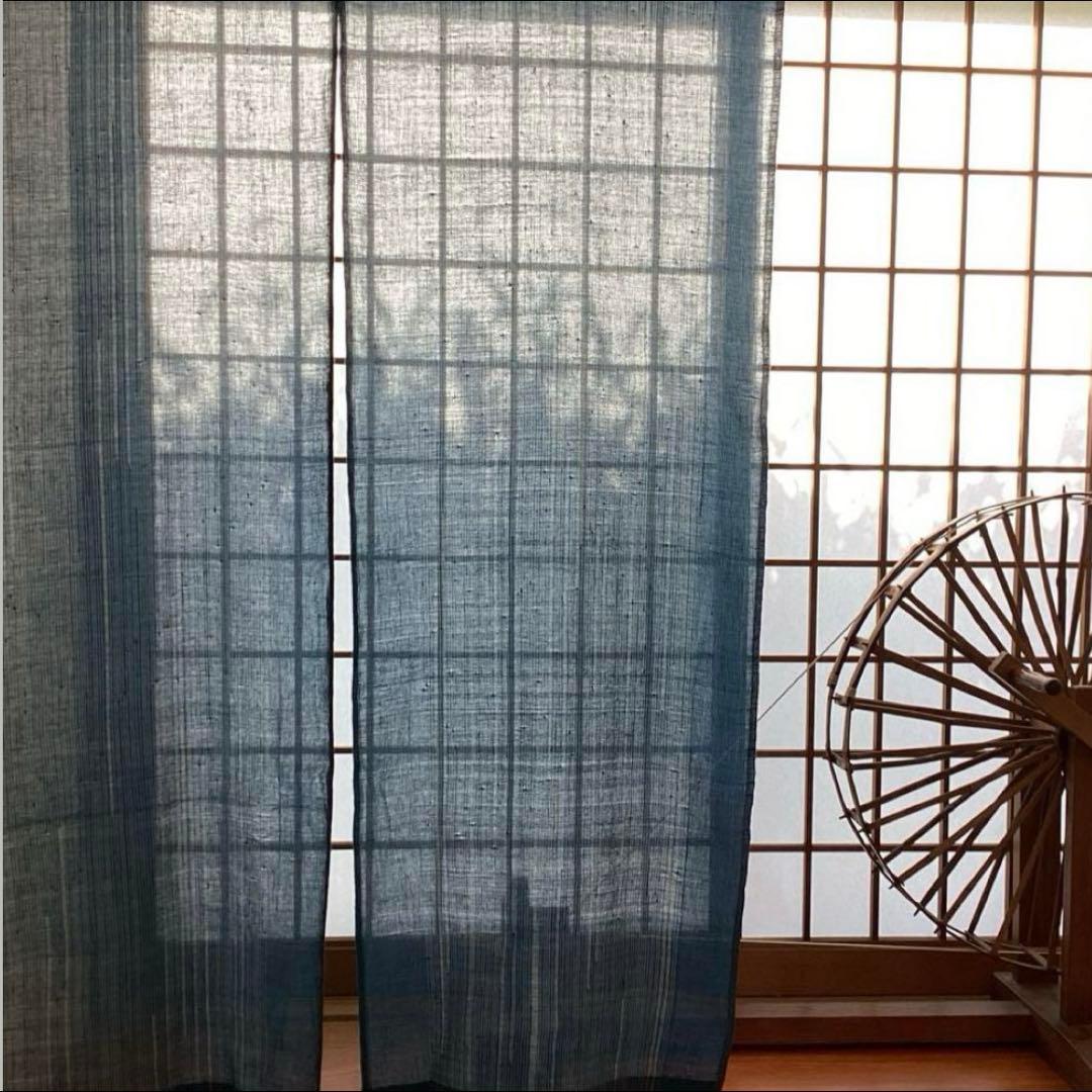 暖簾(D) ／ 手織り 藍染