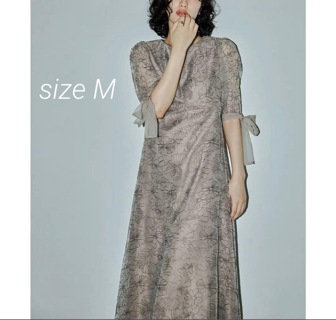 リボンディテールエンブロイダリードレス niana