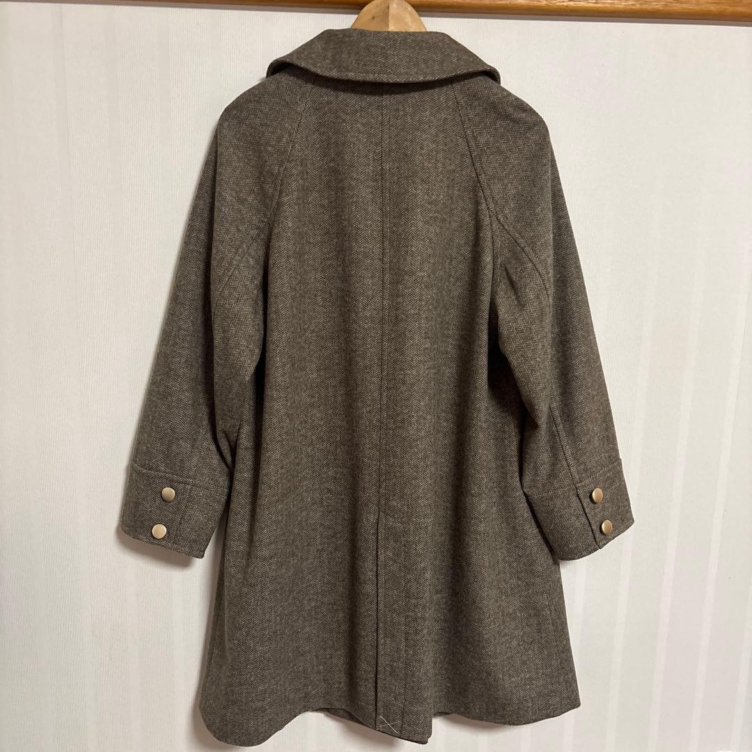 GLOBAL WORK 軽やかストレッチ襟2WAYロングコートSサイズ　ブラウン