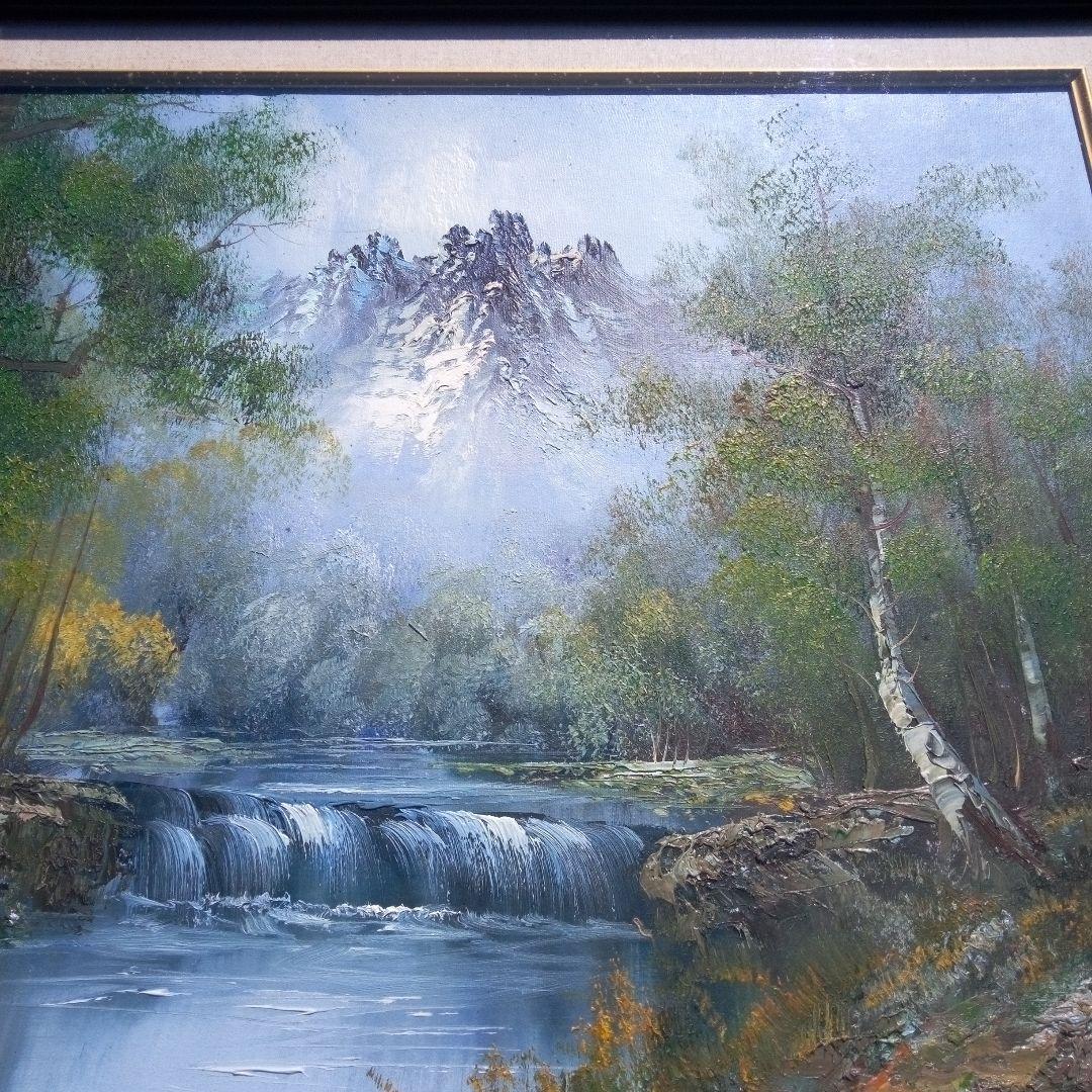 山水風景画 大型油彩画