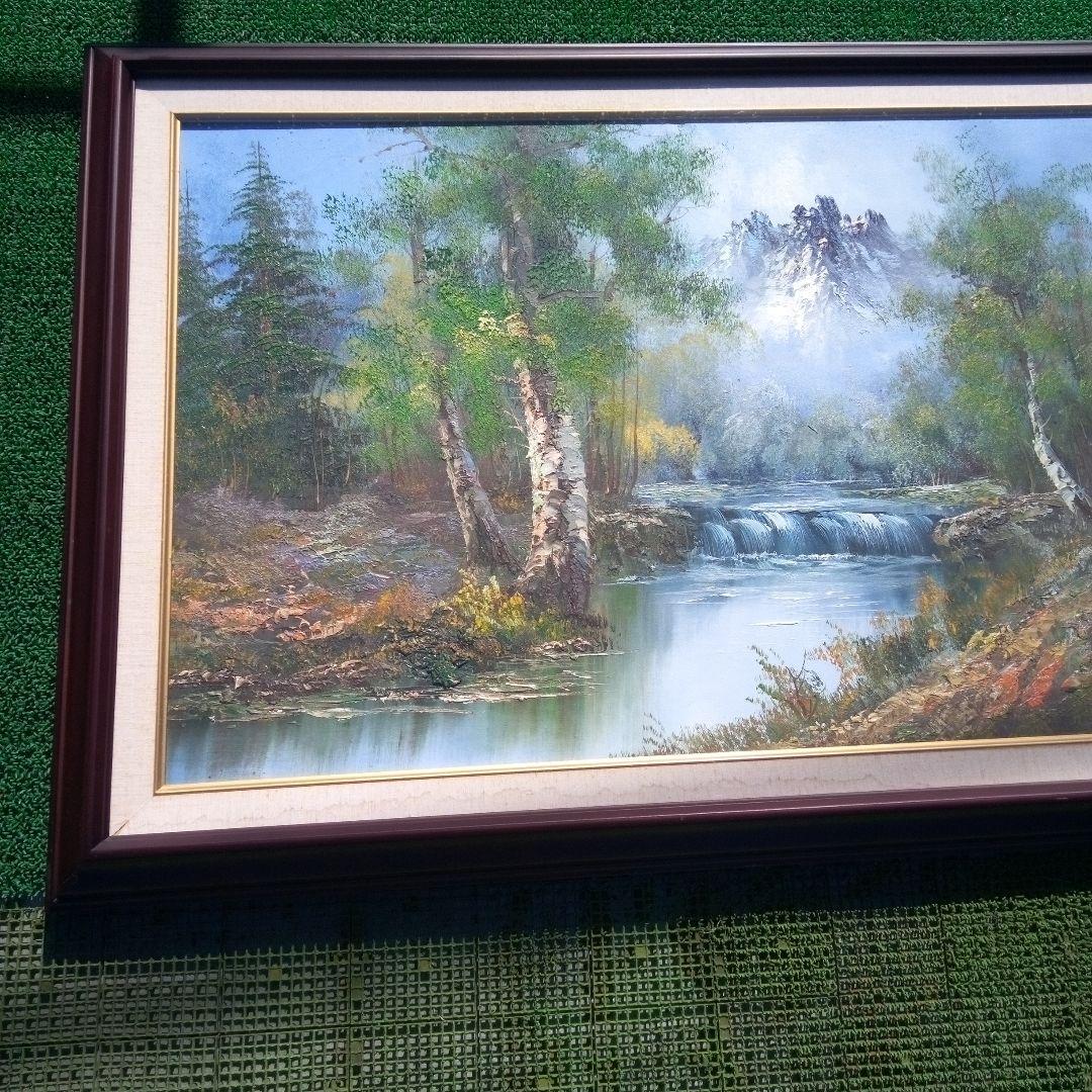 山水風景画 大型油彩画