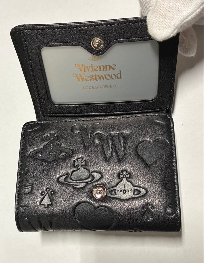 【内柄も素敵☆】Vivienne Westwood 三つ折り財布 マット 黒