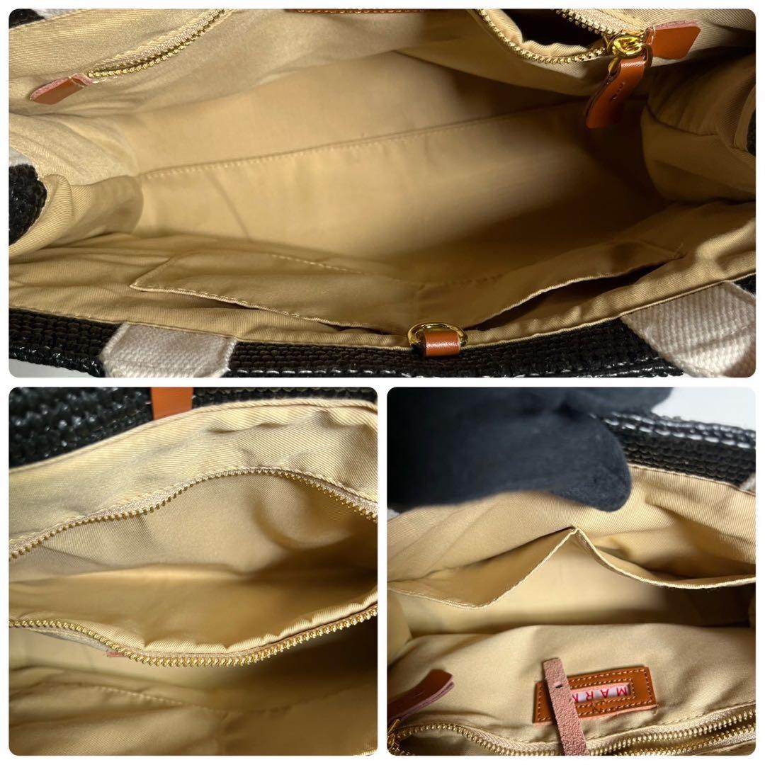 【国内正規品・極美品✨】マルニ スモール バスケット トートバッグ 2way 黒