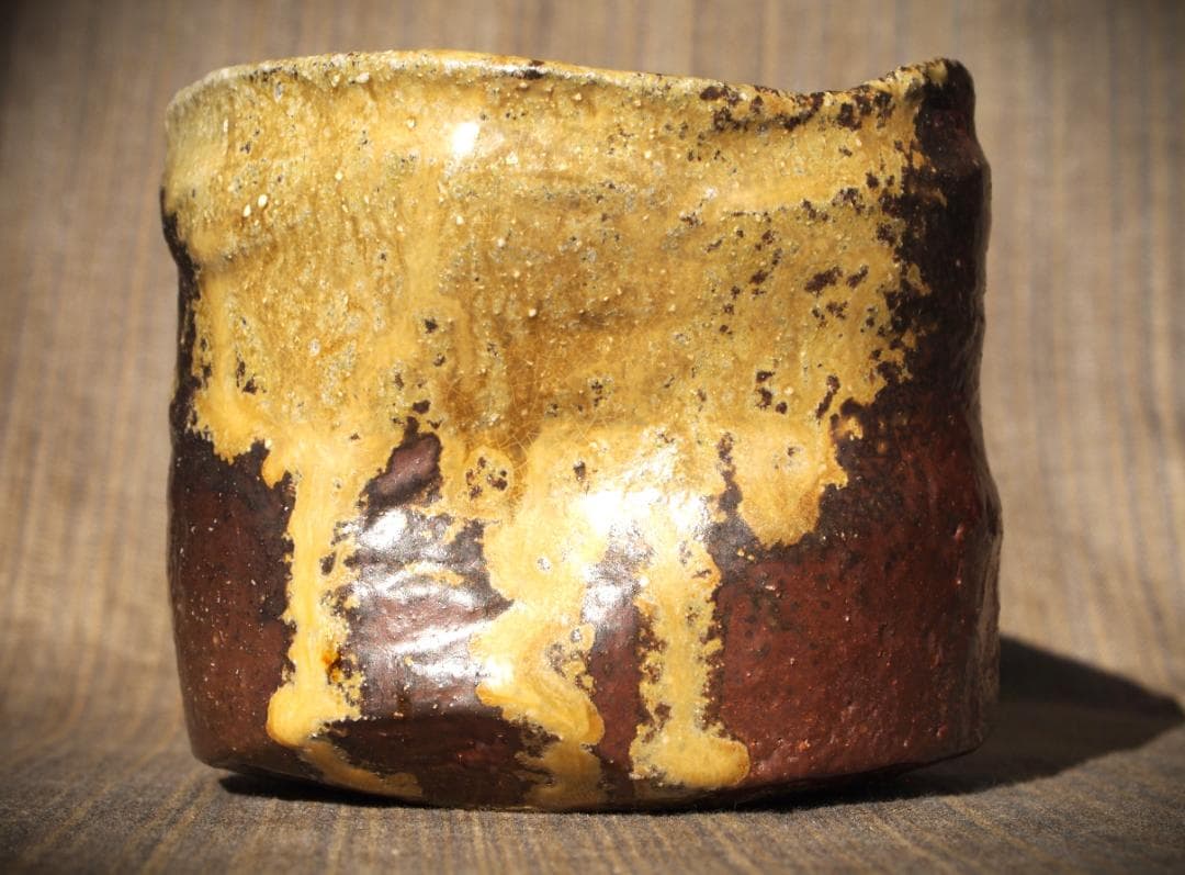 人気作家★荻野雅也【師：太田富夫】備前《伊部手》碗★共箱・布 ★黄胡麻