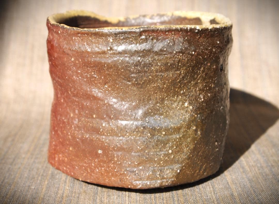 人気作家★荻野雅也【師：太田富夫】備前《伊部手》碗★共箱・布 ★黄胡麻