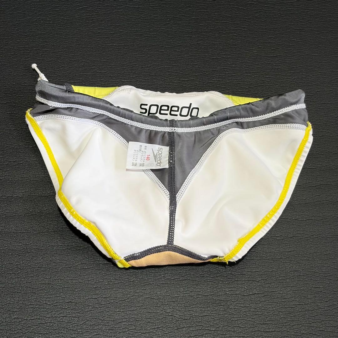 speedo 競泳水着 ホワイト/イエロー/グレー 140サイズ