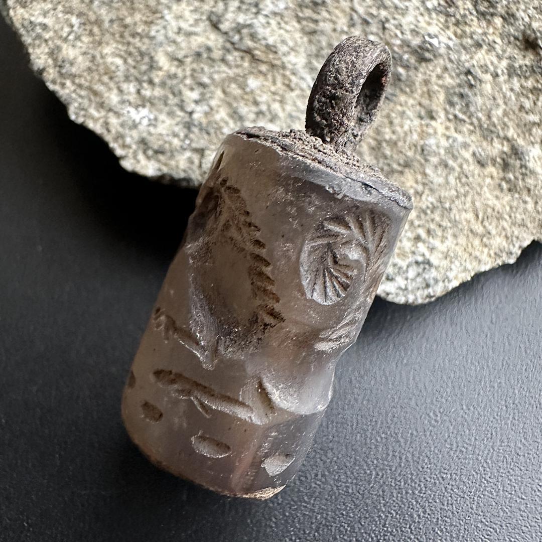 円筒印章 古代 メソポタミア文明 ヒッポカンポス 海馬 霊獣 スタンプ 1491