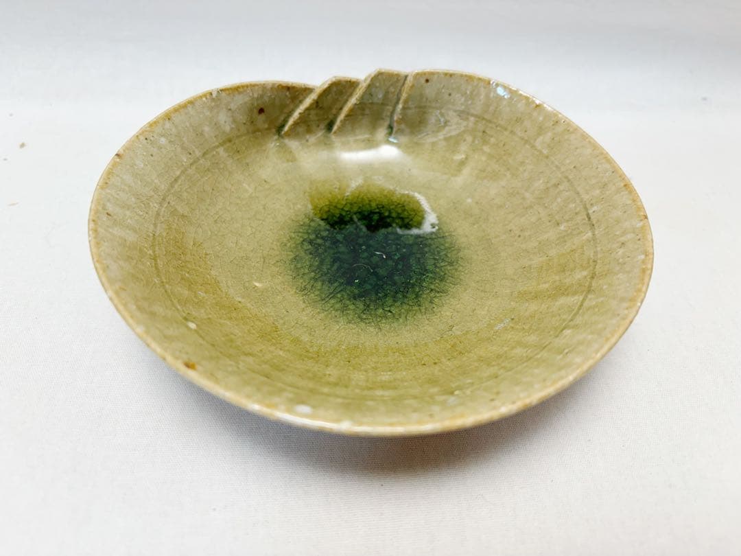 未使用 茶道具 高橋介炎造 信楽焼 蛤 向付 5客揃 足付 小鉢 銘々皿 共箱