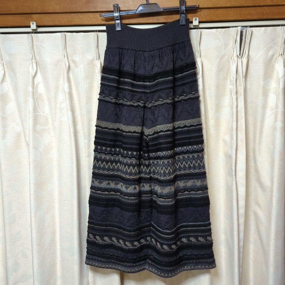 M&KYOKO　エムアンドキョウコ　ニットパンツ　ガウチョ　裏地付　佐藤繊維