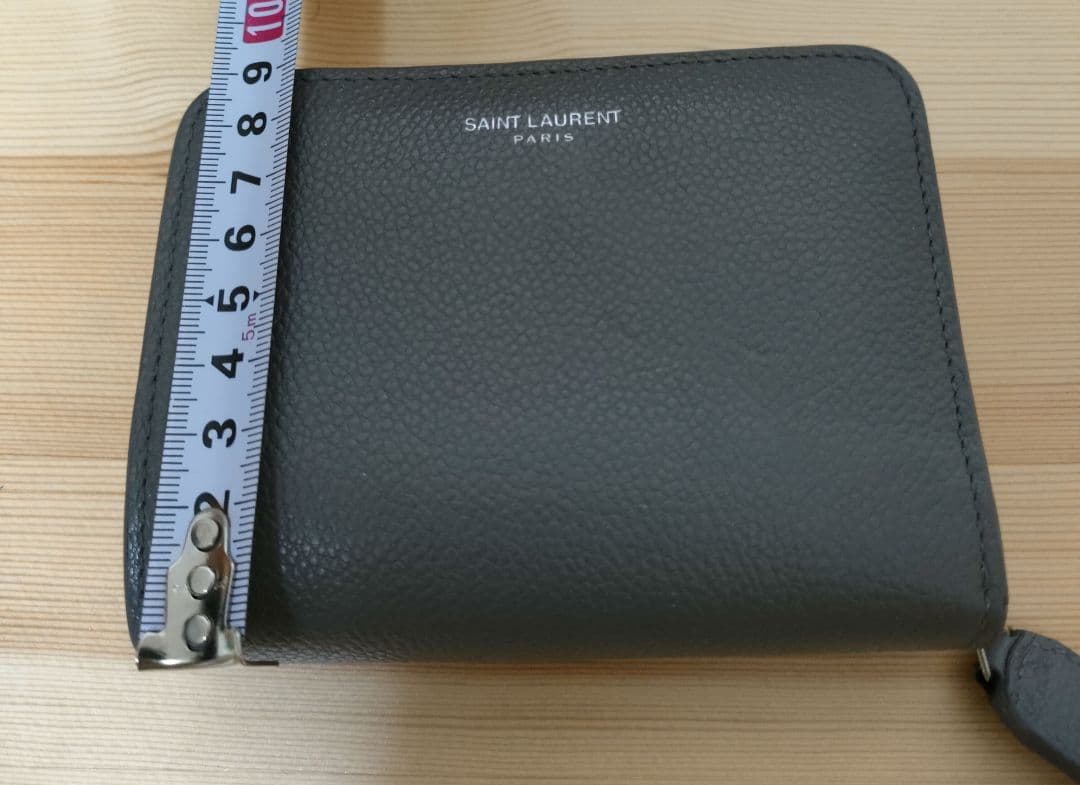 美品SAINT LAURENT グレー 二つ折り財布