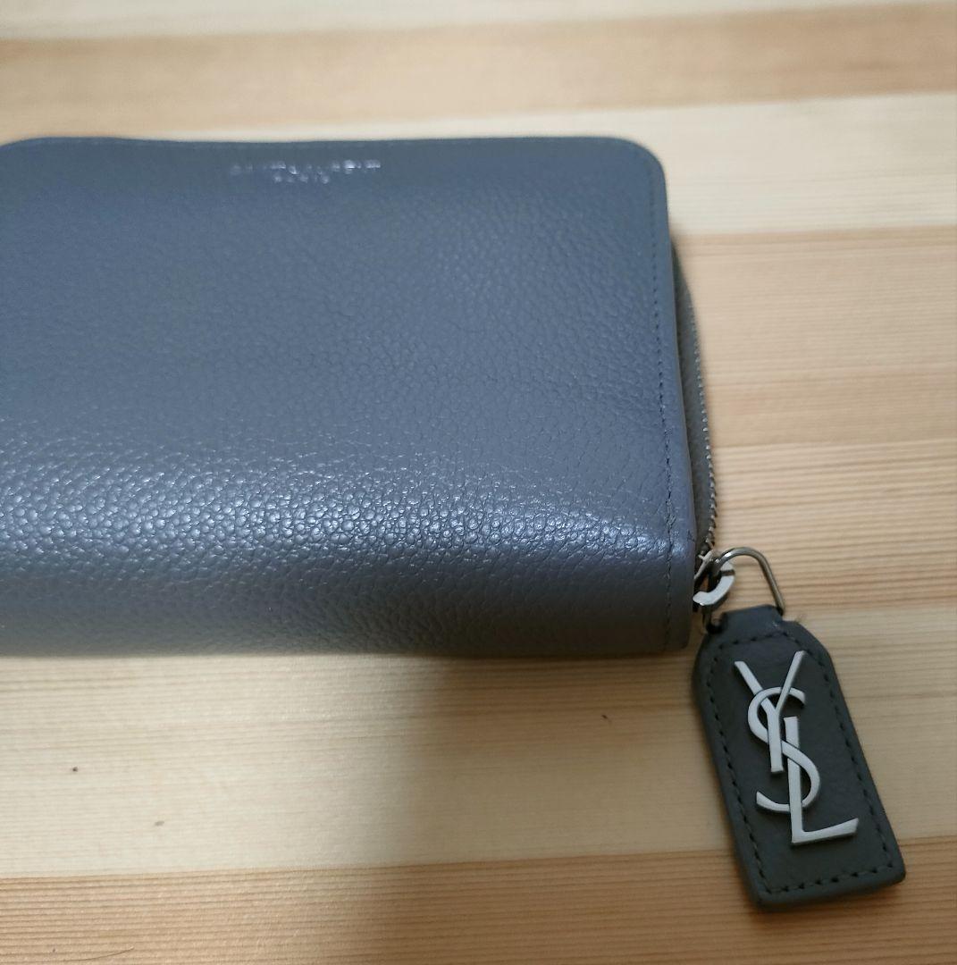 美品SAINT LAURENT グレー 二つ折り財布