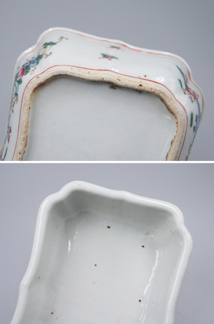 【瓷】　★ 瓷器 粉彩唐子紋水仙鉢 ★　清朝期　花卉 果物 手描文様　明清磁器