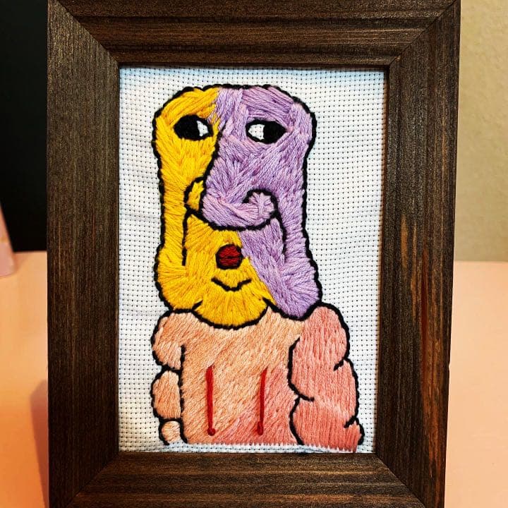 黄と紫のマリアージュ（刺繍ver）