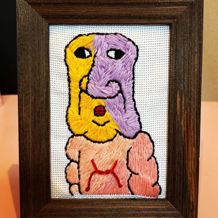 黄と紫のマリアージュ（刺繍ver）