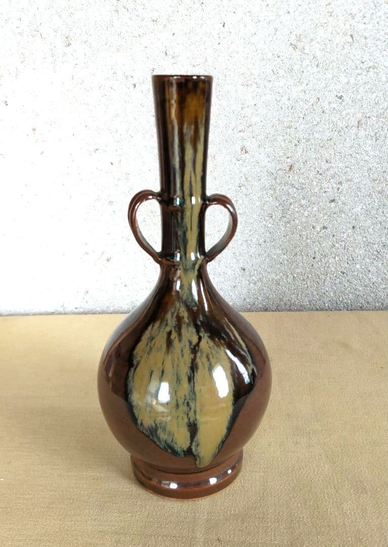 膳所焼　笹耳付花入