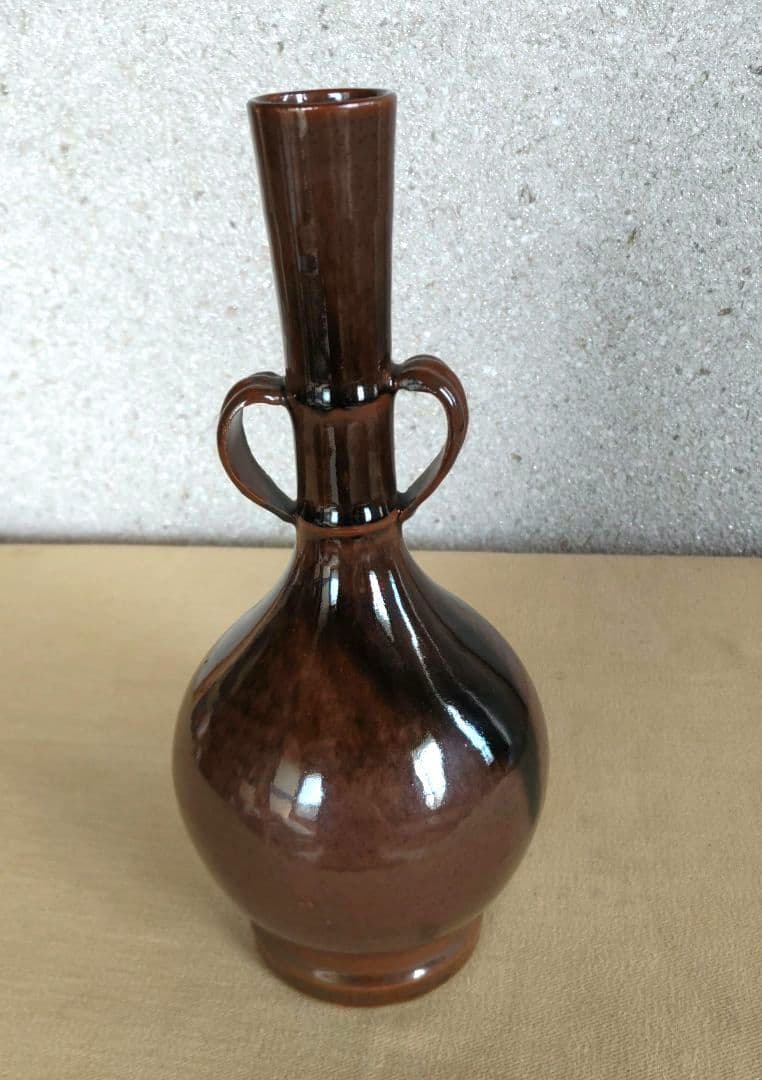 膳所焼　笹耳付花入