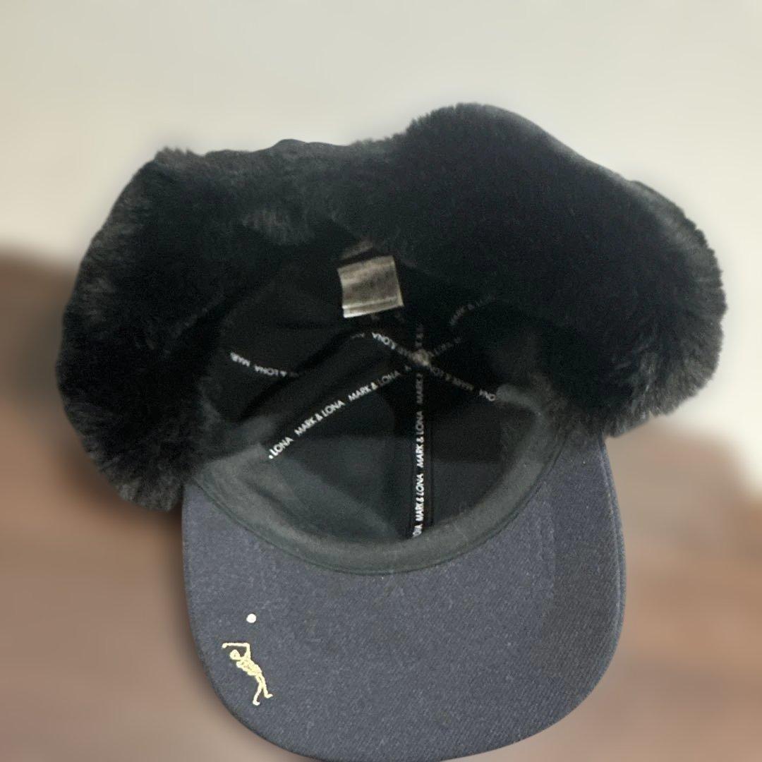 美品MARK & LONA 耳当て付きキャップ　ゴルフキャップ　フリーサイズ