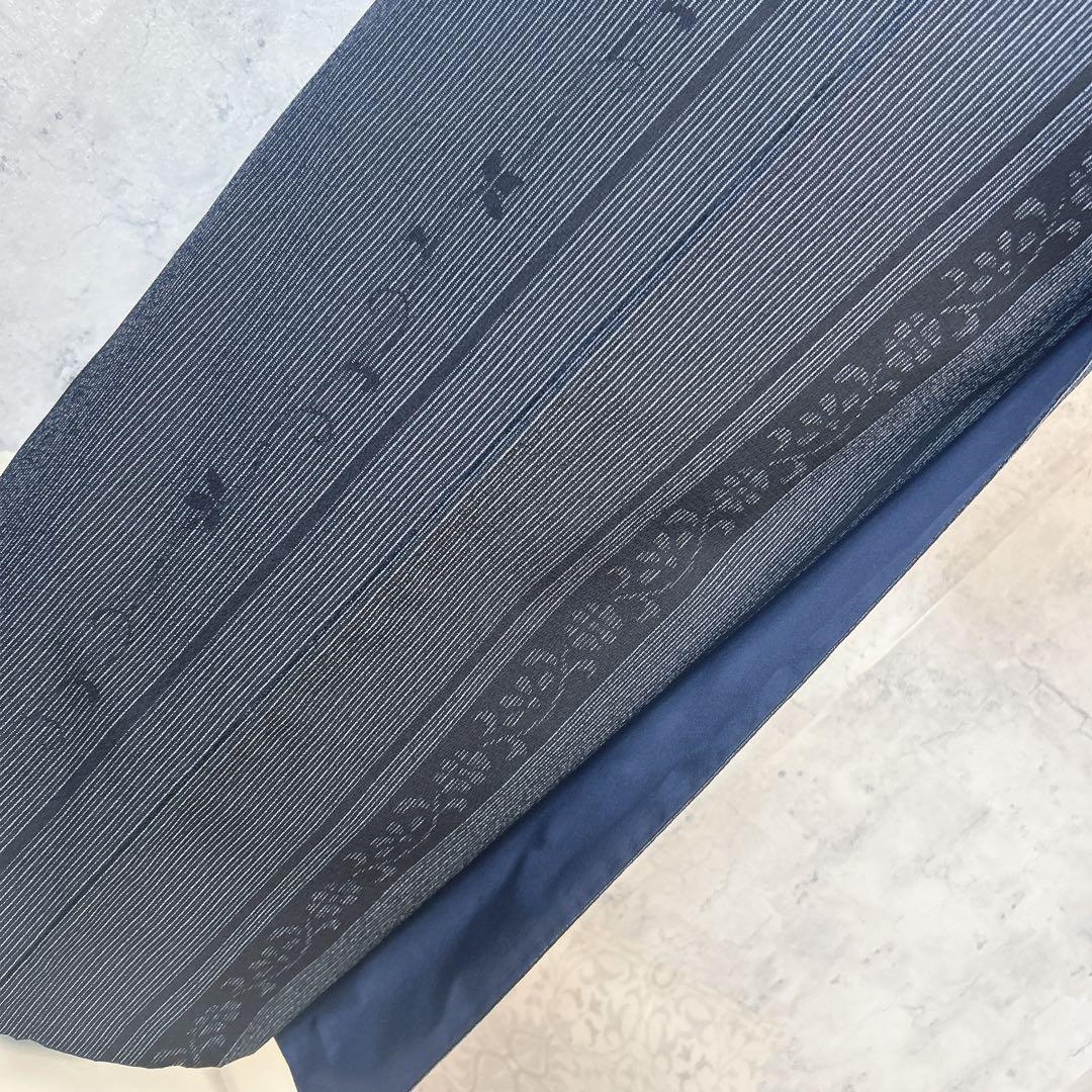 小紋　フルセット　着物　正絹　縦縞　唐草　シャレ帯　紬　p3