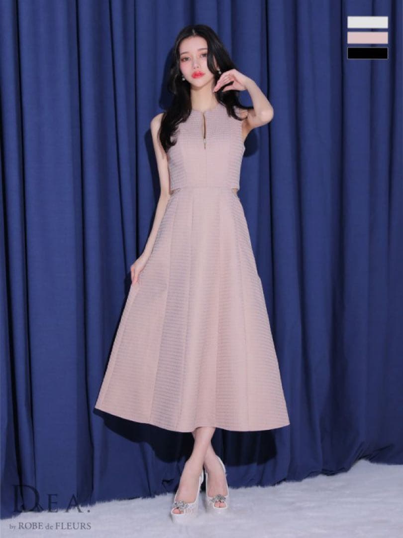 DEA ローブドフルール　ピンクロングワンピース　キャバ　クリスマス　パーティ