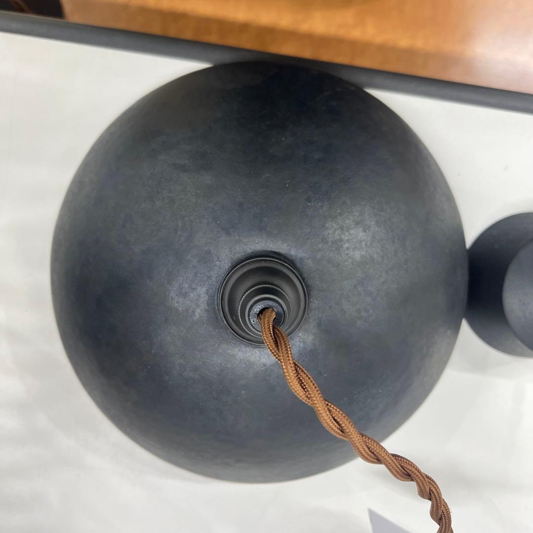 FUTAGAMI 真鍮　ペンダントランプ　鋳肌・半球　鍛金仕上げ　黒ムラ仕上げ