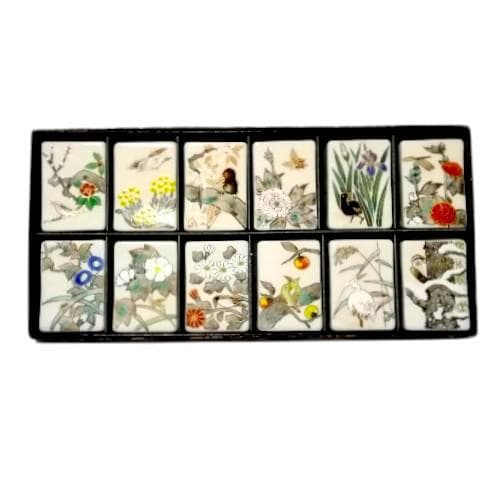 ☆大特価☆【新品】箸置き　琳派　花鳥十二月　安徳　京焼　清水焼　酒井抱一　日本画