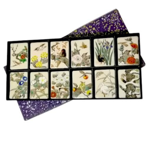 ☆大特価☆【新品】箸置き　琳派　花鳥十二月　安徳　京焼　清水焼　酒井抱一　日本画