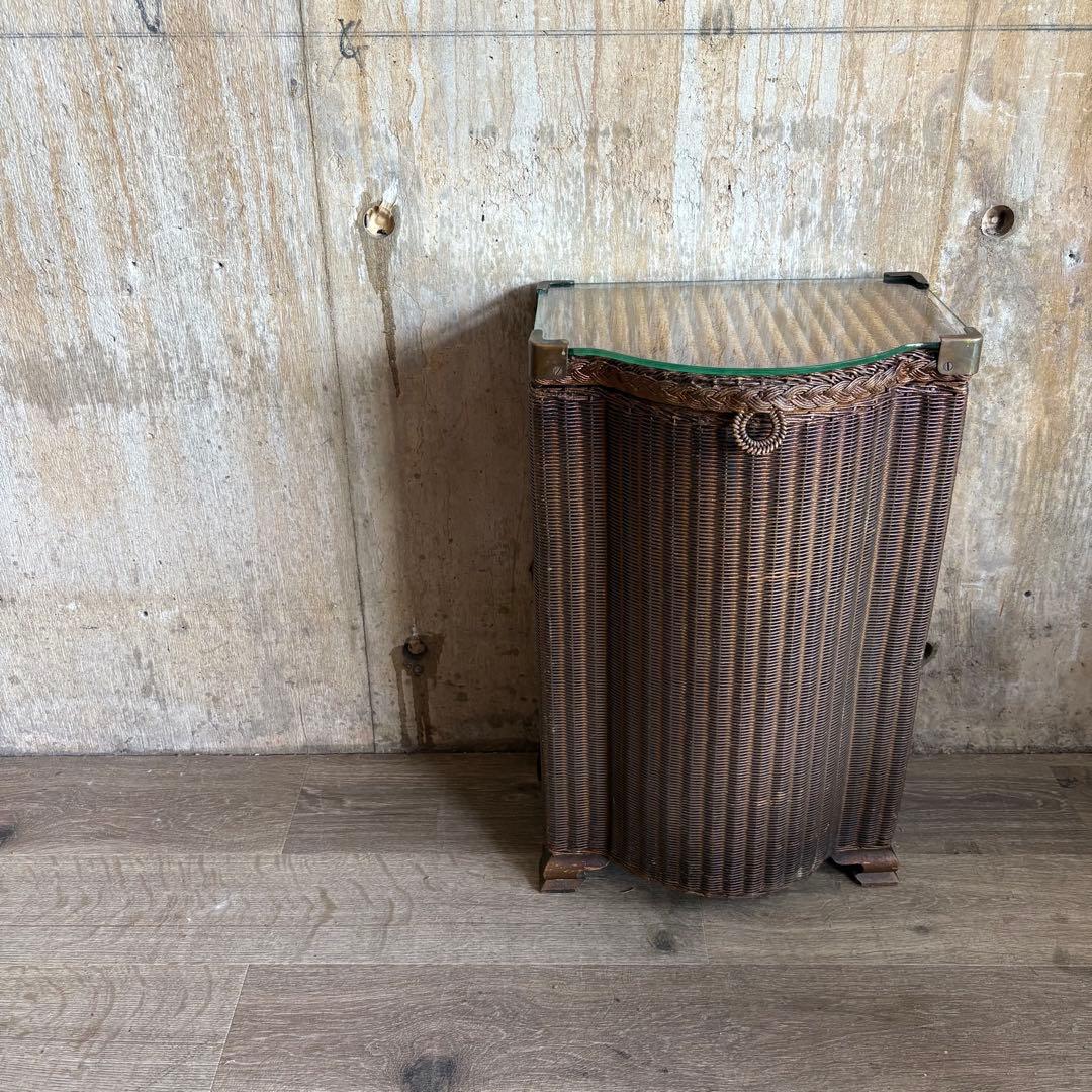 LLOYD ROOM ヴィンテージ ガラストップ　リネンボックス　バスケット