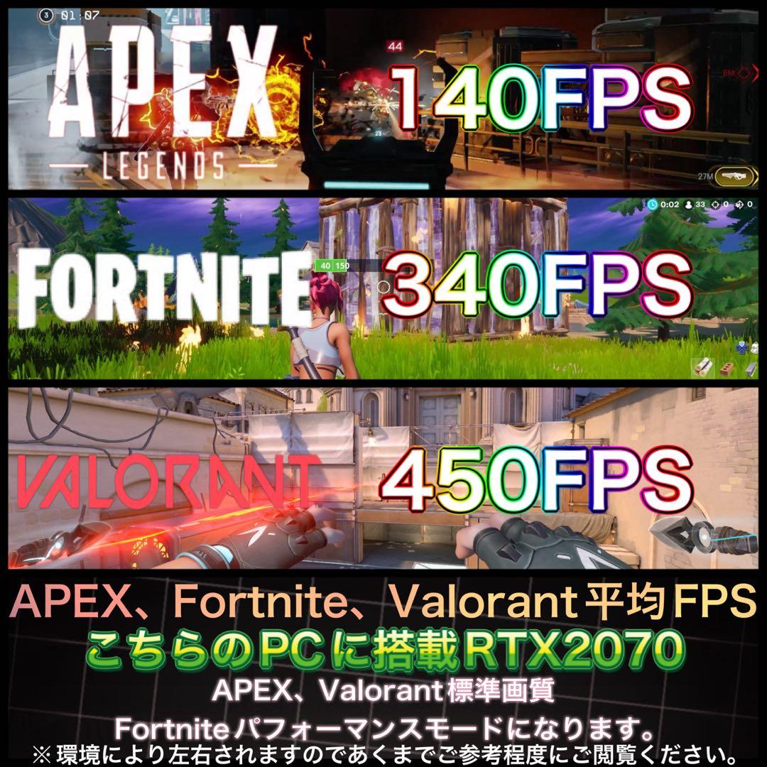 PCデビューにも☆RTX2070搭載すぐ使えるゲーミングPCモニター付フルセット