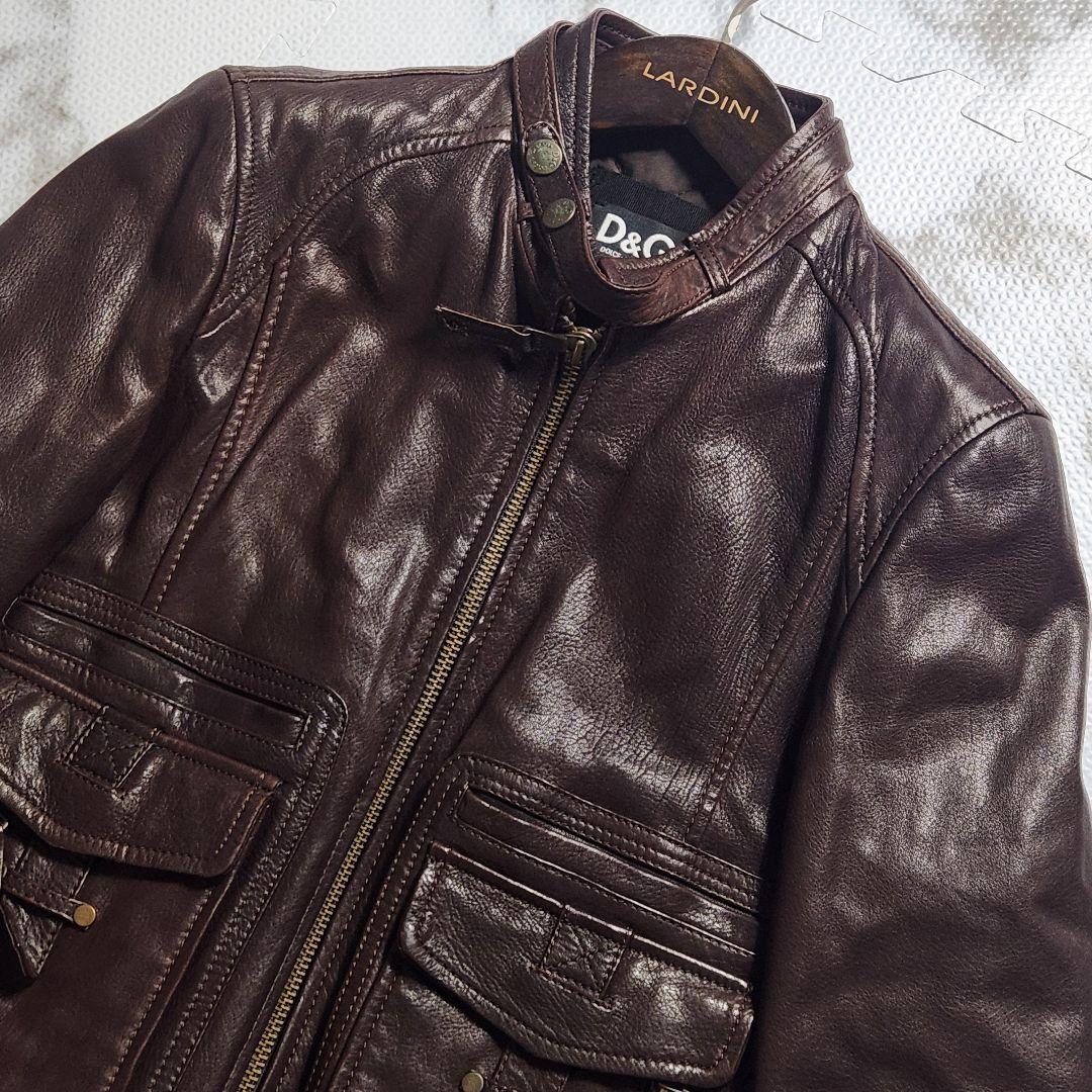 入手困難✨ドルチェ&ガッバーナ ライダースジャケット キルティング ラムレザー