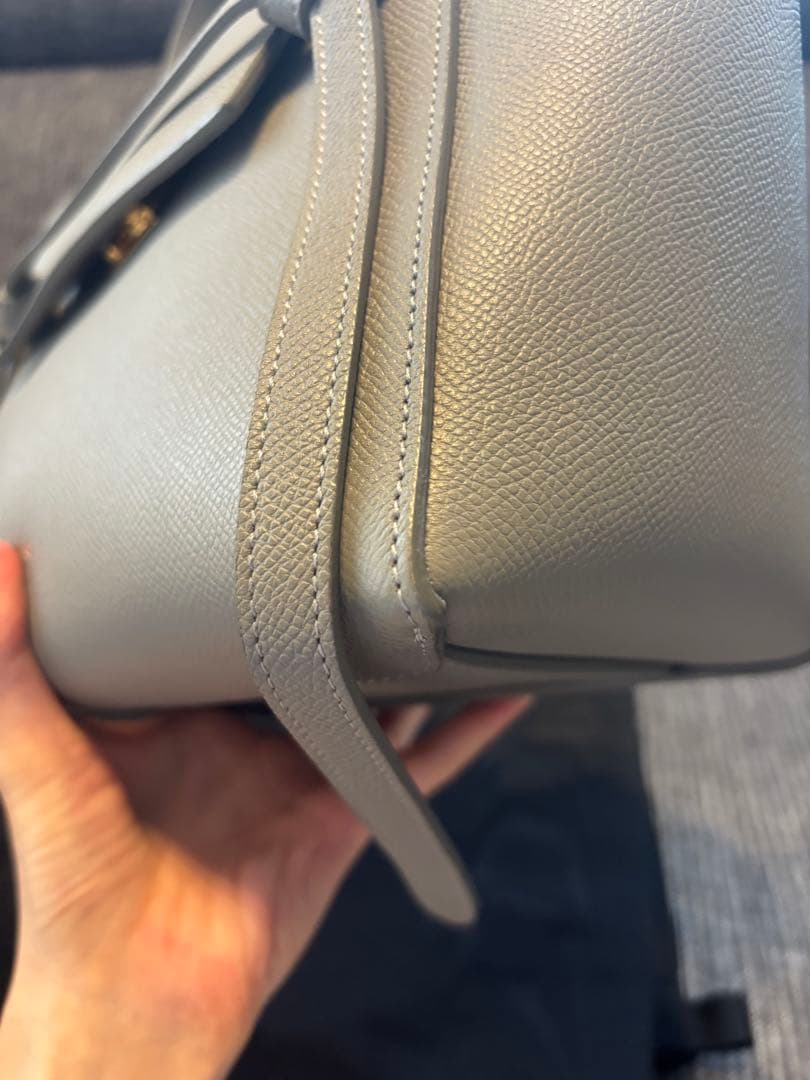 【極美品】【値下げ】CELINE ベルトバッグ　グレー/水色保存袋付き