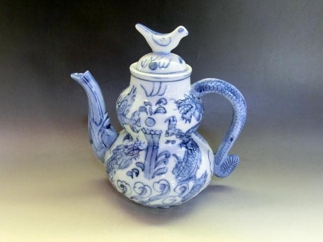 水注■「雍正年製」染付龍紋鳥摘み水差し 青華 古玩 唐物 中国 時代物 骨董品■