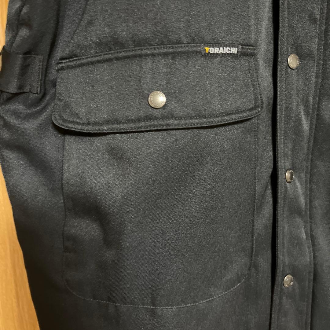 寅壱 2530-150 ハーフコート 5L 防寒 裏キルト 衿ボア 黒 試着のみ