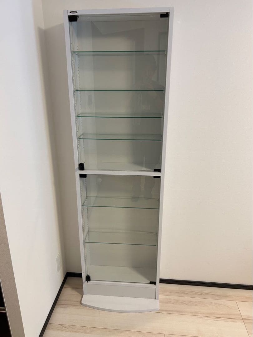 JAJAN コレクションケース　ガラスケース　ホワイト　ハイタイプ