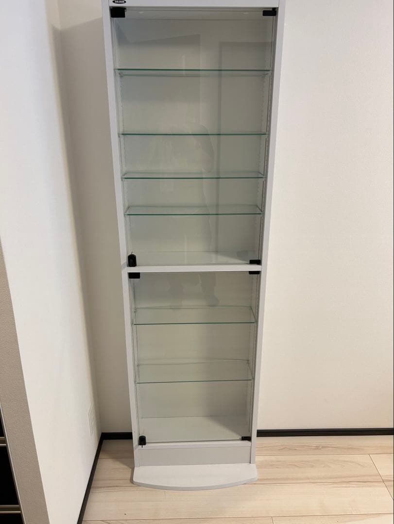 JAJAN コレクションケース　ガラスケース　ホワイト　ハイタイプ