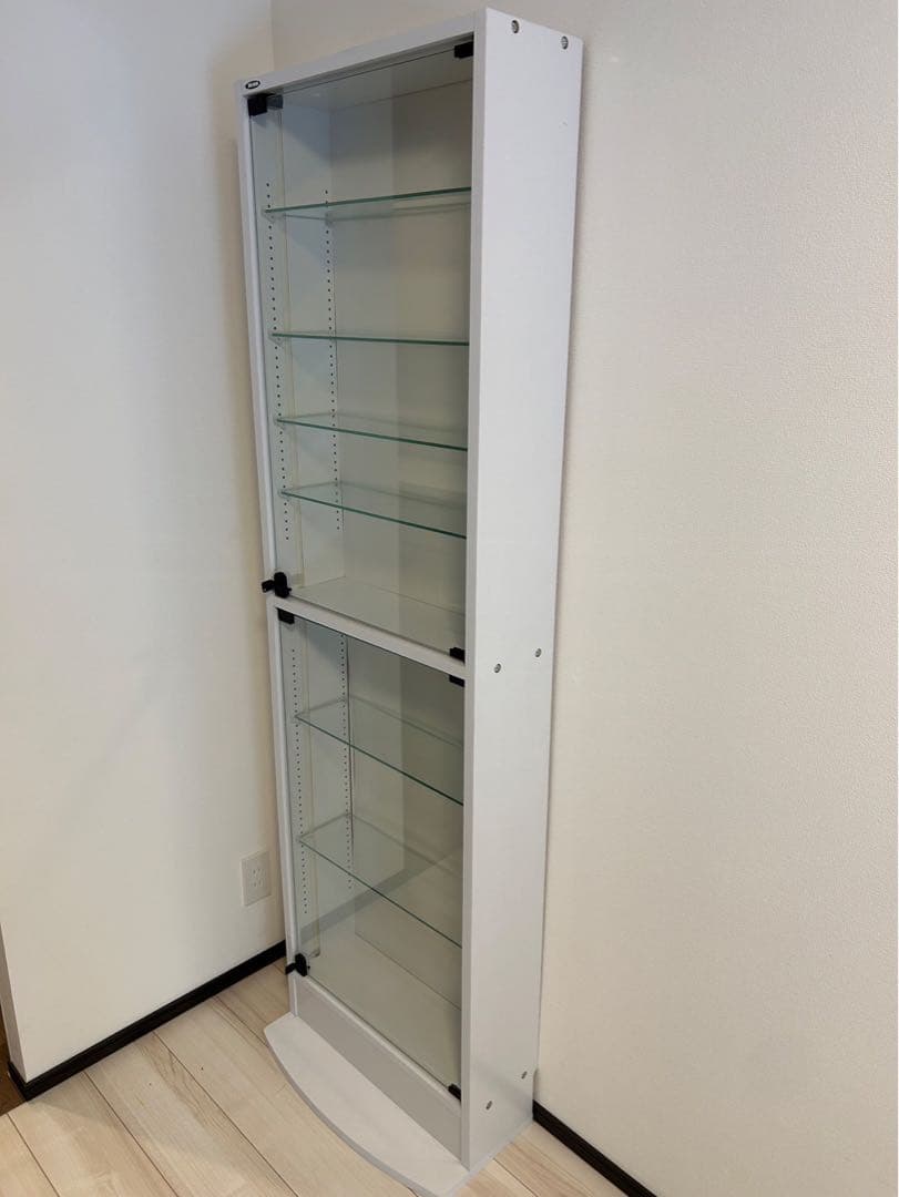 JAJAN コレクションケース　ガラスケース　ホワイト　ハイタイプ