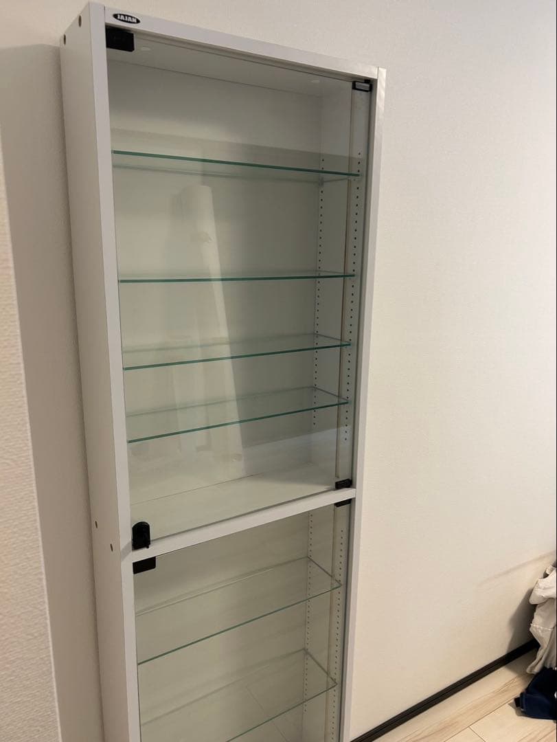 JAJAN コレクションケース　ガラスケース　ホワイト　ハイタイプ