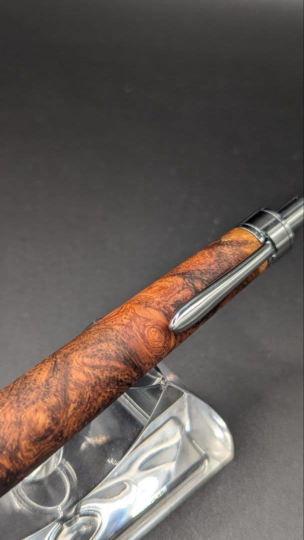 262ペン工房翌檜　花梨　紅白　源平　瘤杢　木軸シャーペン　木軸ボールペン