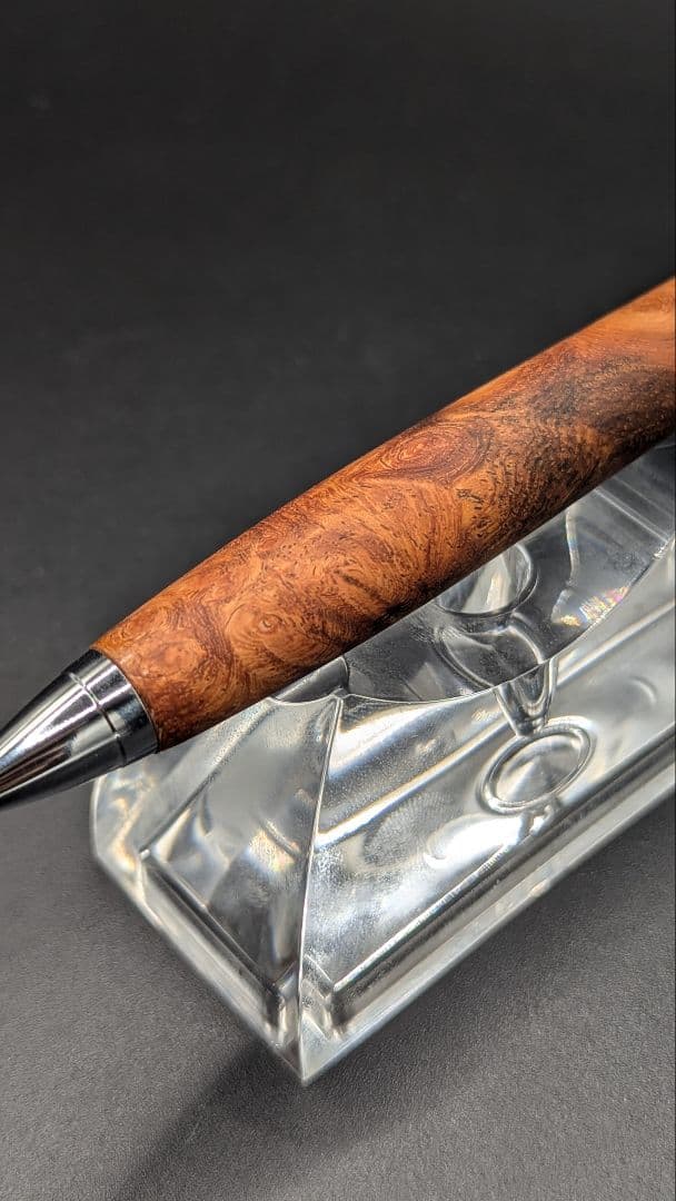 262ペン工房翌檜　花梨　紅白　源平　瘤杢　木軸シャーペン　木軸ボールペン