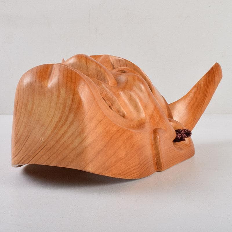 佐藤朱篭斎作　能面　木彫　般若　時代箱付　V　R9283